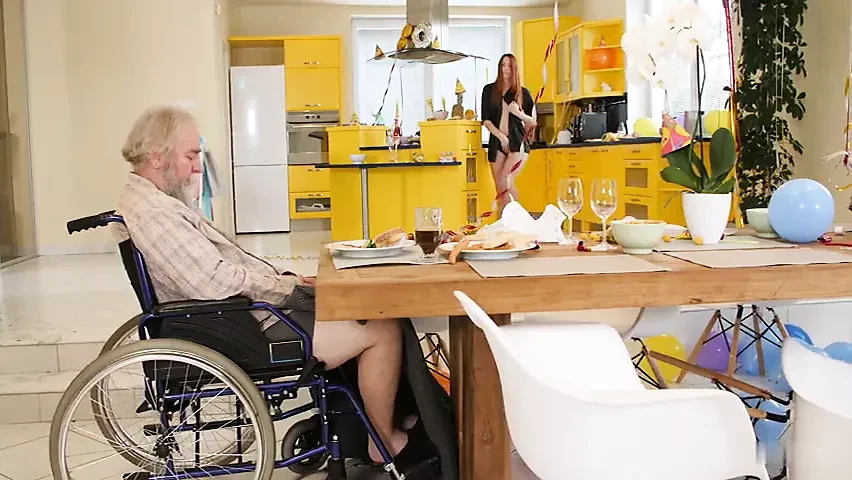 Grandpa fucks redhead granddaughter