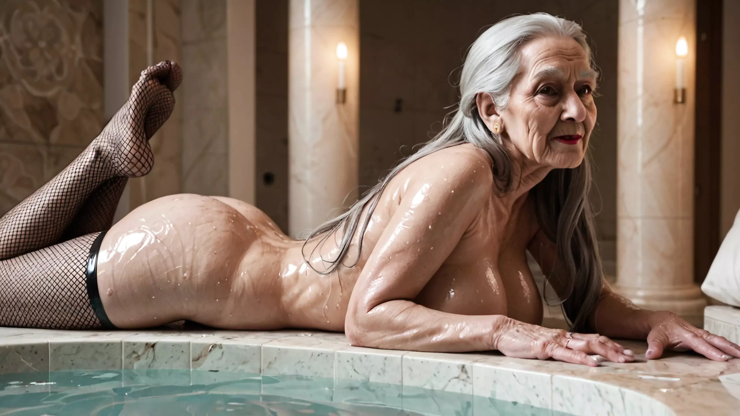 Old Sexy Woman Gangbang Sauna and Pool Ai Vol2