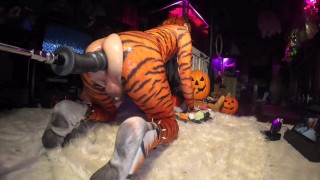 Butt Girl vs Huge Anal Dildos Cosplay Tigra Pt 1